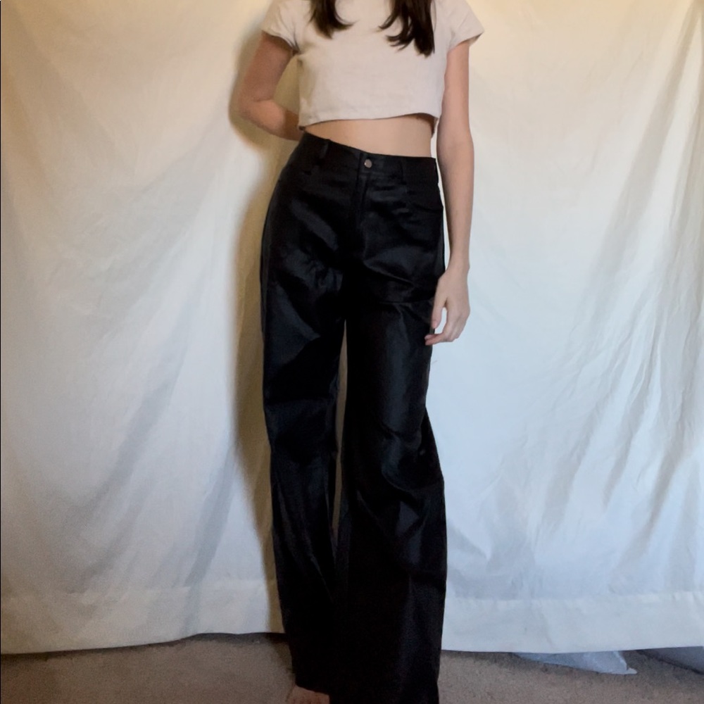 fake leather pants